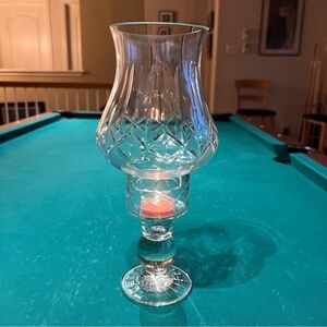 Glass hurricane lamp candleholder